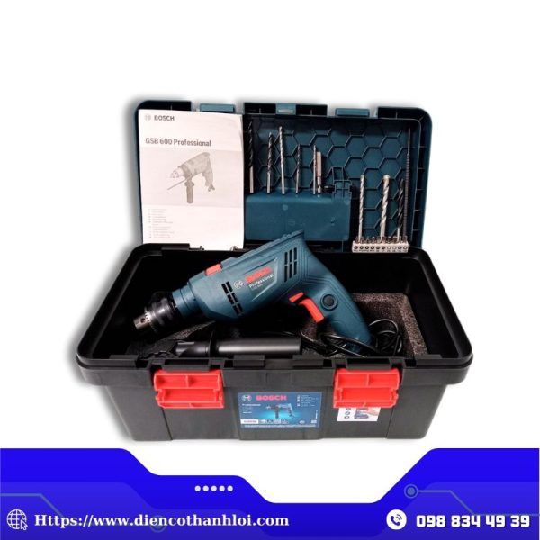 MÁY KHOAN ĐỘNG LỰC BOSCH GSB 600 ( HỘP FISHERMAN )