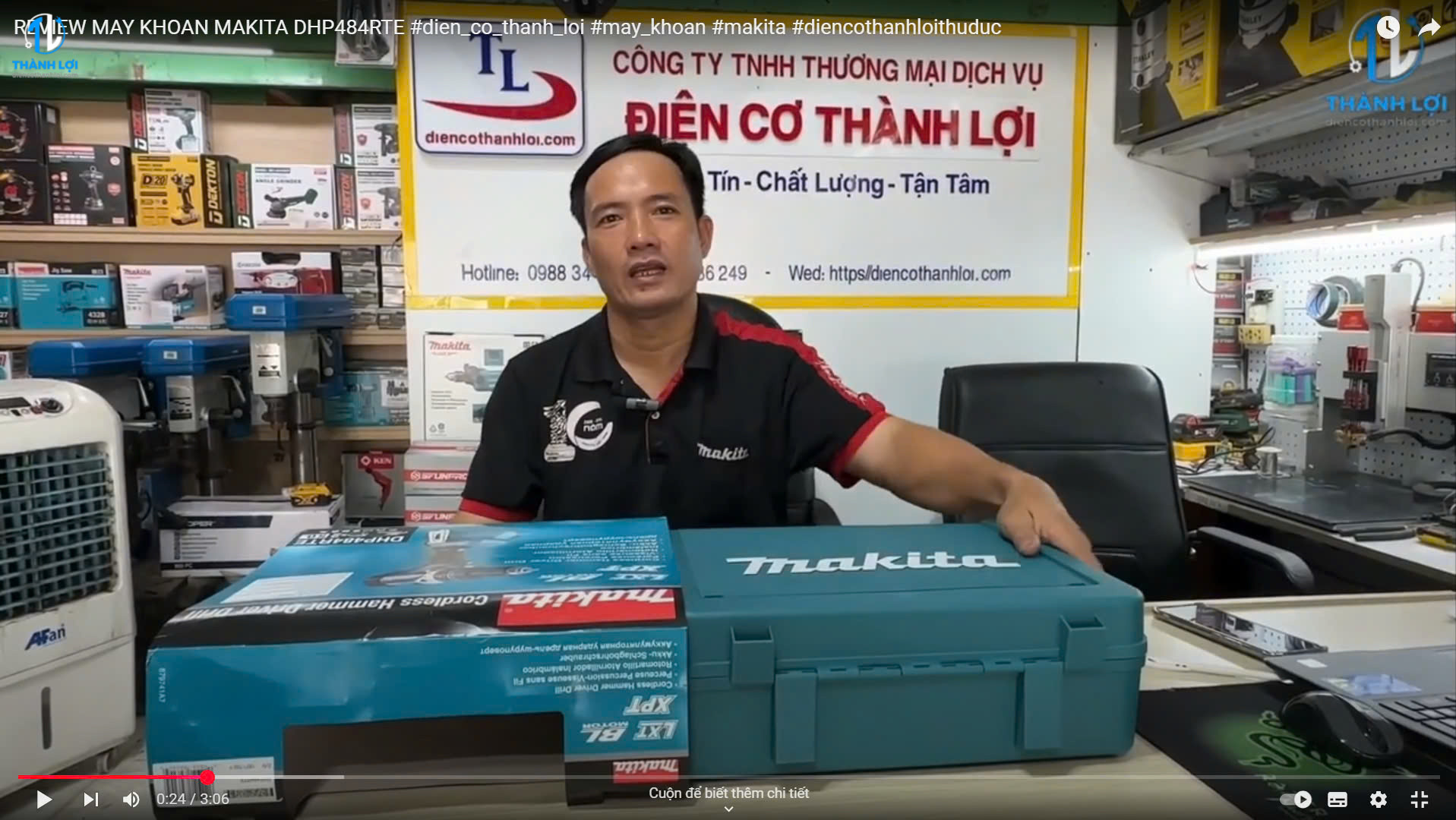 máy khoan búa chạy pin makita dhp484rte