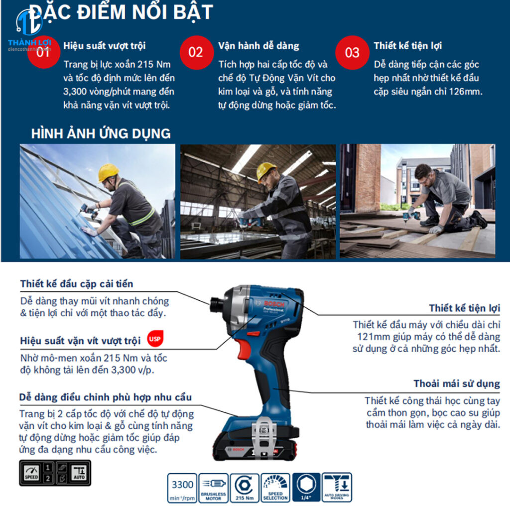MÁY VẶN VÍT BOSCH GDR 18V-215 ( SOLO )