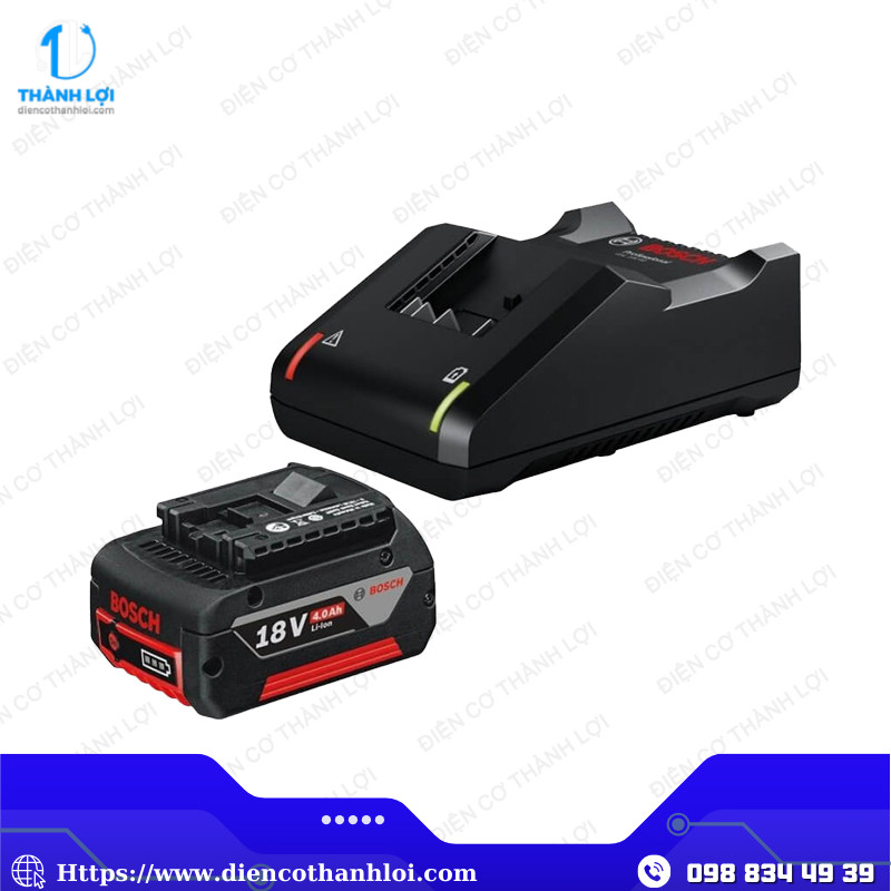 BỘ SẠC PIN BOSCH GAL 18V-40 VÀ 1 PIN GBA 4.0AH