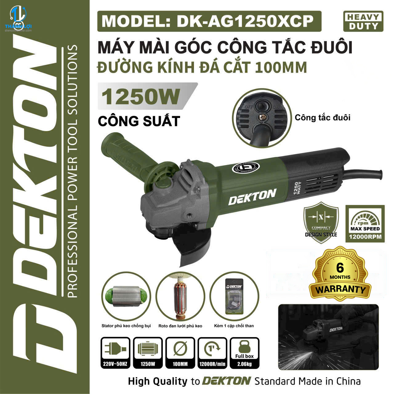 MÁY MÀI GÓC CÔNG TẮC ĐUÔI DEKTON DK-AG1250XCP
