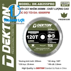 LƯỠI CẮT NHÔM HỢP KIM DEKTON DK-AB255PRO